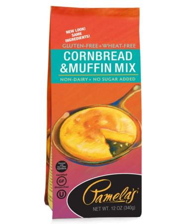 Pamela's Gluten Free Cornbread and Muffin Mix 12 OZ - Pack of 3 | Delicious Gluten-Free Cornbread in 12 Ounce Packs - Buy Online on GoSupps.com