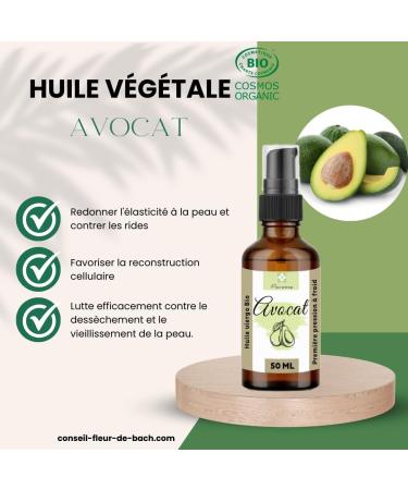  Floresse Avocado Vegetable Oil - Organic - 100% pure and natural - 50 ml - Buy Online on GoSupps.com