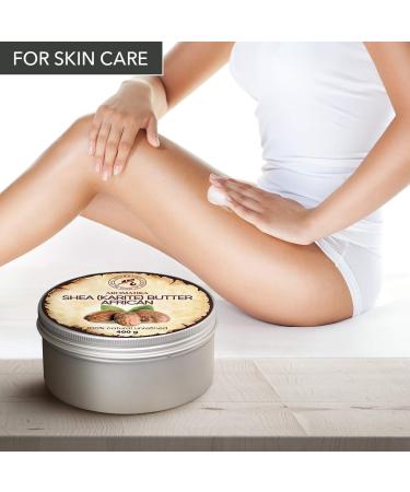 Pure Shea Butter 400g - Cold Pressed Karit Body Butter from Ghana | Intensive Care for Face Body & Hair | Natural Moisturizer - Buy Online on GoSupps.com