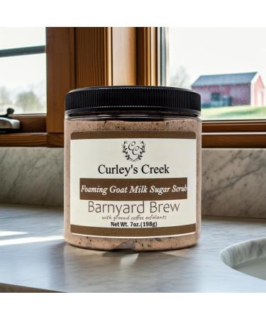 Barnyard Brew | Foaming Goat Milk Sugar Scrub | Handmade Natural Skincare | Coconut Coffee Blend | Curley s Creek - Buy Online on GoSupps.com