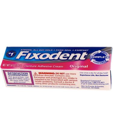 Fixodent Denture Adhesive Cream Original 1.40 oz - Pack of 3 - Buy Online on GoSupps.com