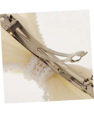 DOITOOL 1pc Bow Hairpin Large Bows Barrettes Handmade Hairpin Rhinestone Barrettes for Women Wedding Hiar Barrettes Hair Accessory Hair Accessories White Beaded Bride Plastic - Buy Online on GoSupps.com