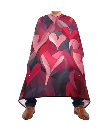 Waterproof Barber Cape -Valentine's Day Heart3 Cheetah Haircut Bib for Men Unisex Hair Cutting Cape(8rp1a)