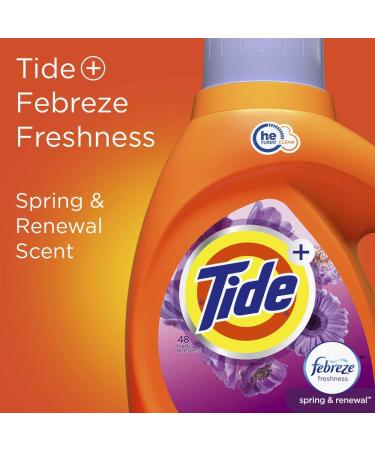 Tide Plus Febreze Freshness Liquid Laundry Detergent 138 Fl Oz | 89 Loads Spring & Renewal | International Shipping Available - Buy Online on GoSupps.com