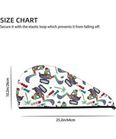 Soft Super Absorbent Dinosaur Excavator Microfiber Hair Towel for Women - Quick Dry Coral Velvet Wrap for Long Curly and Thick Hair - Buy Online on GoSupps.com