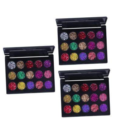 POPETPOP 3pcs 15 Matte Eyeshadow Eye Shadow Palettes Eyeshadow Matt Eyeshadow Palette Diamond Sequins 1 count (Pack of 1) As Shownx3pcs