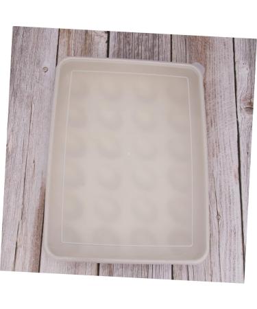 Hohopeti 24 Plastic containers Plastic pallets Fridge Egg Holder Egg Holder with lid Egg Tray Food Straw Beige 31.5X23.5CM - Buy Online on GoSupps.com