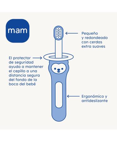 MAM Baby Brush C147 Toothbrush for 6 Months+ - Short Handle Safety Ring Pink - 1 Piece - Buy Online on GoSupps.com