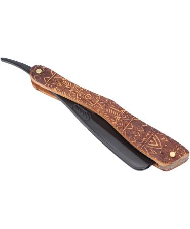 Premium Wooden Handle Razor - One-Sided Straight Edge for Mustache & Beard Grooming | Zinc Alloy Manual Razor - Buy Online on GoSupps.com
