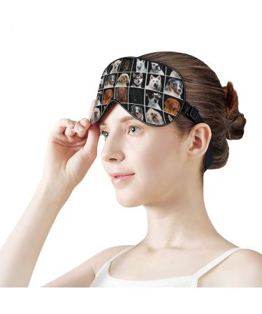 Portrait of Dogs Sleep Mask for Women | Adjustable Eye Shades with Elastic Strap - Perfect for Travel & Relaxation - Buy Online on GoSupps.com