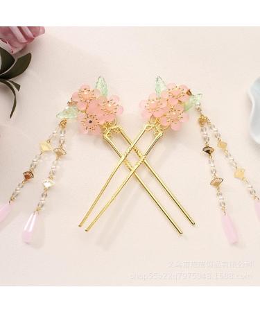 minkissy Chinese Style Hair Stick Pink Hanfu Tassel Drop Hair Pin Traditional Hair Pin for Women Girls Ladies - Buy Online on GoSupps.com