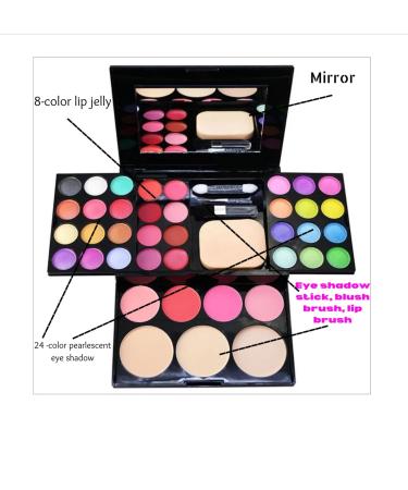 Buy Ladies Vegan Makeup Kit - All-in-One Eye Shadow Palette & Blush Set - Multi Colored Gift Box - Buy Online on GoSupps.com