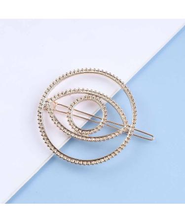 Yheakne Vintage Evil Eye Hair Clip - Geometric Gold Hair Barrette Pin for Women and Girls - Buy Online on GoSupps.com