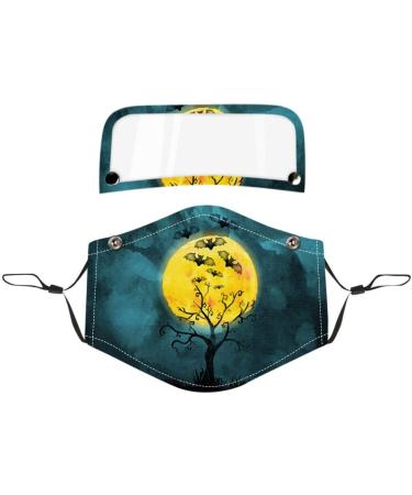 ZLUU 5PCS Halloween Adults Protective Face Mask Personalized Patterns Face Cover Safe Skin Friendly Face Sheild Washable Reusable Halloween Adult Reusable Protect Face Mask with Detachable Eyes Shield - Buy Online on GoSupps.com