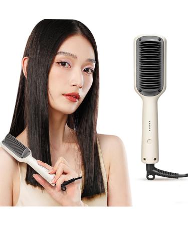 Hair Straightener Brush Ring Hair Straightener Comb 5 Temperature Setting with Anti-Scald & Auto-Off Safe Professional Hair Styling Tool for Women