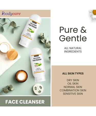 ibodycare Aloe Chamomile Face Cleanser for Sensitive Skin Sulfate Free Paraben Free Fragrance Free Daily Face Wash Gentle Natural Cleanser for Women and Men 4 oz - Buy Online on GoSupps.com