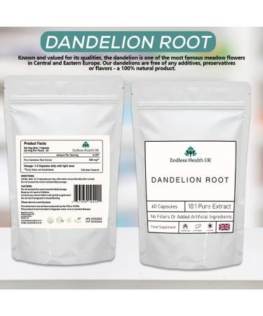 Dandelion Root Capsules 10:1 Extract | High Strength | 60 Capsules - Buy Online on GoSupps.com