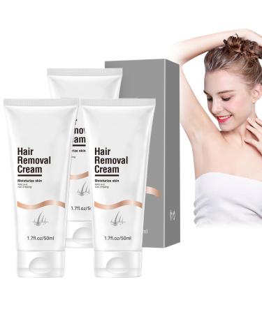 Hair Removal Cream for Women & Men Painless Bikini Hair Removal Gel Gentle & Soothing Hair Removal Lotion for Unwanted Hair in Underarms Private Parts Pubic & Bikini Area (3pc)
