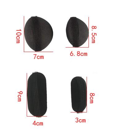 4 Pcs Black Bump It Up Volume Hair Base Styling Insert Tool Set for Women - Hair Bun Maker & Accessories - Buy Online on GoSupps.com