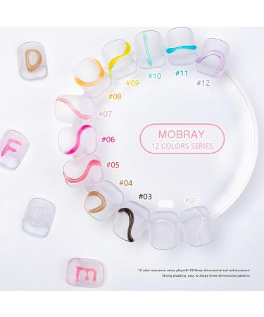 MKNZOME 12 Color 3d Gel for Nails Clear Non-Stick 3d Sculpting Nail Gel Nail Builder Gel 3d Nail Gel Solid Nail Glue Gel Hard Gel Nail Polish Nail Art for Salon DIY at Home ZJJ041 - Buy Online on GoSupps.com
