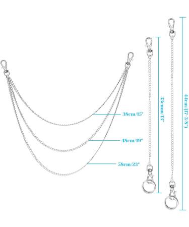 Anezus 3pcs Belt Chain Pocket Chains for Wallet Pants Jeans - Goth Accessories for Eboy Egirl Men and Women - Buy Online on GoSupps.com