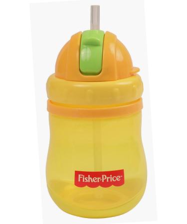 Cudlie Fisher Price Unisex Baby 14 Oz Single Pack Pop Up Straw Sipper Cup Yellow & Orange 10 ounces