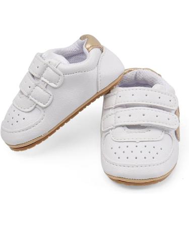 Cheerful Mario Baby First Walking Shoes | Soft PU Leather | Anti-Slip Sole | 12-18 Months | Gold - Buy Online on GoSupps.com