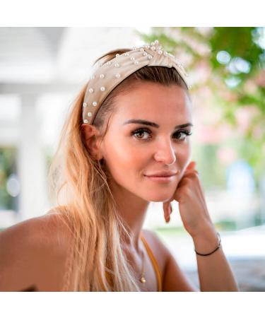 Jaciya 6-Pack Knotted Pearl Headbands for Women and Girls - Wide Top Knot Fashion Turban Hairbands - Vintage Hair Accessories - Buy Online on GoSupps.com