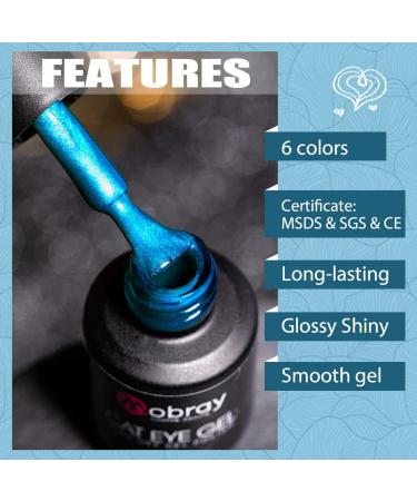 Mobray Cat Eye Gel Nail Polish Set 6Pcs 3D Cateye Magnetic Gel Polish Kit With 1*Magnetic Stick Soak Off Nail Lamp Nail Art Design for Women (3D-2) - Buy Online on GoSupps.com