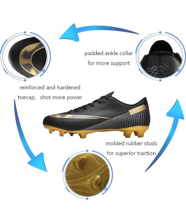 Aiqzsh Mens Soccer Athletic Shoes - Professional Spikes for Outdoor Sports - Size 8.5 Black - Buy Online on GoSupps.com