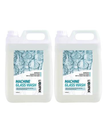 Liquipak Machine Glass Wash - Automatic Glasswash Machine Liquid Cleaner Liquid Detergent for Industrial Glass Machines 2x5 Litres 5 l (Pack of 2)