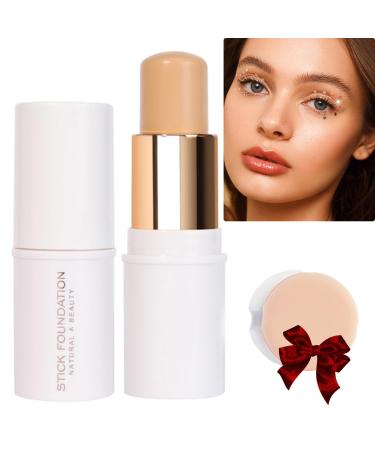 Concealer and Foundation Stick, Supernatural Complexion Foundation + Concealer Stick, Multi-Use Foundation Stick, Smooth and Long-Lasting Coverage, For All Skin Types (#02)