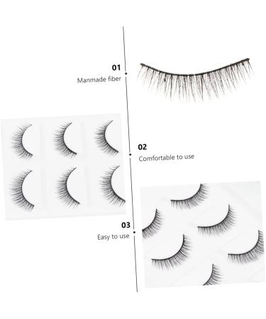 minkissy 5 Pairs Short False Eyelashes Lashes Eyelashes Extension 3d Synthetic Eyelashes Fluffy Volume Lashes Stage Eyelash Fake Lashes Thick Eyelash Black Artificial Fiber Extend Slim - Buy Online on GoSupps.com