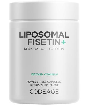 Codeage Liposomal Fisetin Supplement - Fisetin 500 mg - Resveratrol from Japanese Knotweed Extract Polyphenol Luteolin Sophora Japonica Flavonoid Liposomal Delivery - Vegan Non-GMO - 60 Capsules