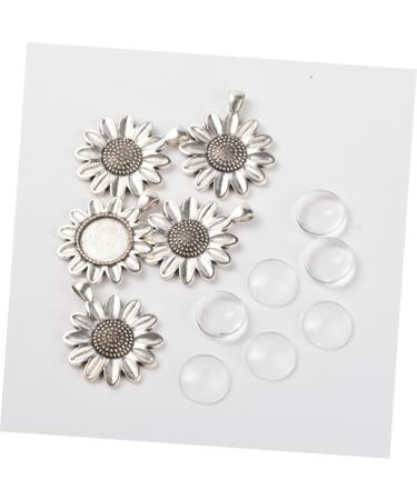 COHEALI 10 Sets Flower Accessories Glass Tray Sunflower Pendant Charm Diy Acceories Daisy Popularity Billet - Buy Online on GoSupps.com
