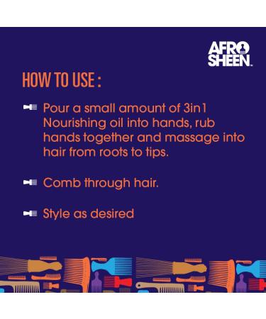 Afro Sheen 3-In-1 Nourishing Oil for Hair, Scalp & Beard - 4 oz (Pack of 1) - Buy Online on GoSupps.com