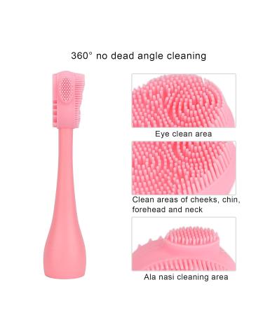 5 Pieces Manual Silicone Face Cleaning Brush Portable Deep Cleaning Skin Massager for Flawless Skin (Pink) | International Shipping - Buy Online on GoSupps.com