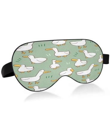 WELLDAY Sleep Mask Cute Cartoon Duck Night Eye Shade Cover Soft Comfort Blindfold Blockout Light Adjustable Strap for Men Women
