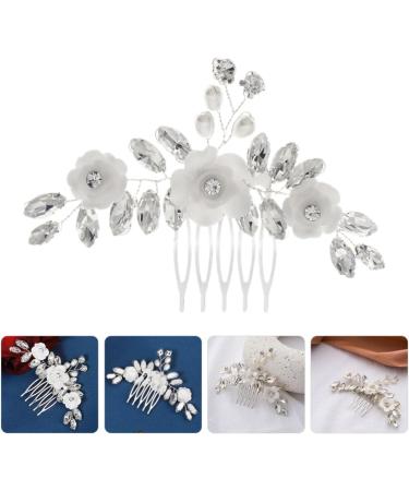 Amosfun Flower Hair Comb Rhinestone Hair Comb Bridal Hair Comb Wedding Hair Side Comb for Women - Buy Online on GoSupps.com