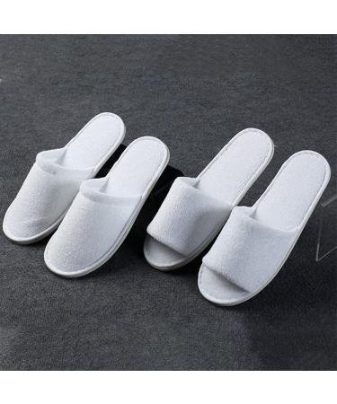 Rojeam 6/10 Couple Slippers Set - Cozy Disposable Hotel & Spa Slippers for Home - White 28cm | EU Size 41 | Closed Toes - Buy Online on GoSupps.com
