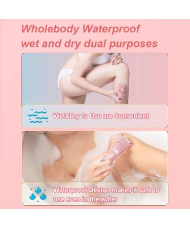 Women's Rechargeable Electric Razor - Bikini Trimmer & Body Hair Removal - Painless Shaver for Legs and Underarms - Waterproof with LED Display in Pink - Buy Online on GoSupps.com
