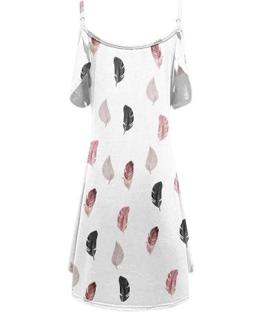 Floral Print Cold Shoulder Swing Dress - White - XX-Large - Buy Online on GoSupps.com