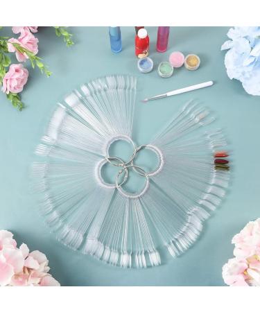 200pcs Clear Nail Swatches Sticks with Practice Finger Clipper and Nail Art Brush - Buy Online on GoSupps.com