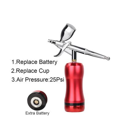 Mini Airbrush with Compressor Gun Cleaning Kit Replace Battery Spray Paint Foundation Makeup Model Cosmetics Device (Size : Part A Red) - Buy Online on GoSupps.com