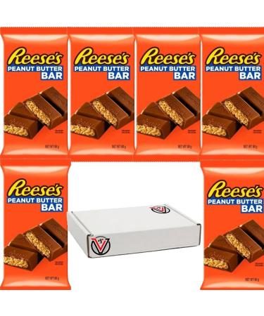 06 x Reeses Peanut Butter Bar 90g - Peanut Butter Cr me Covered with Milk Chocolate Flavour Coating | VIMIX - Buy Online on GoSupps.com