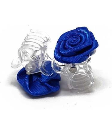 10 Blue Rose Hair Clips - Bridal Accessories Floral Hair Accessories 1 Pack of 10 - Buy Online on GoSupps.com