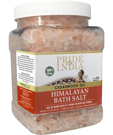 Pride Of India Himalayan Pink Bath Salt with Cedarwood Oil - 2.5lb Jar | Natural Minerals for Men & Women - Buy Online on GoSupps.com