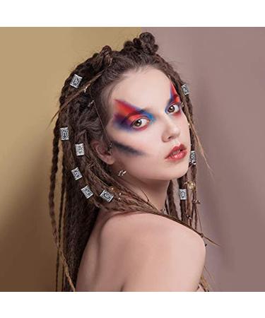 100 PCS Viking Hair Beads - Antique Norse Tube Beads for Men and Women | Silver Dreadlocks Jewelry Charms | Braiding Accessories and DIY Hair Decoration - Buy Online on GoSupps.com