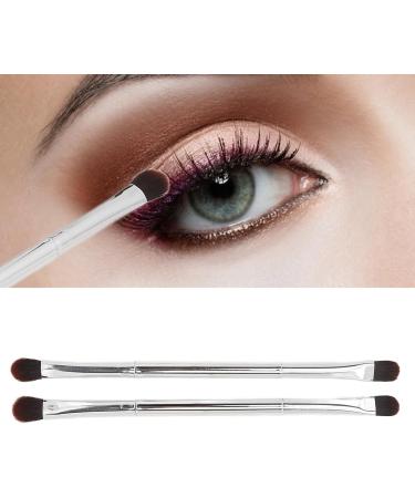 Makeup Concealer Brush Portable Double Ended Eyeshadow Brush Set 2pcs Silver Ergonomic for Home Travel - Buy Online on GoSupps.com