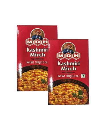 MDH Various Seasoning Masala Powder - A Mixture of Spices Adds Taste - Aromatic & Enhances the flavor of the meal -Simplifies & Speeds Up The Cooking Process (Kashmiri Mirch Powder (100g) Pack of 2)